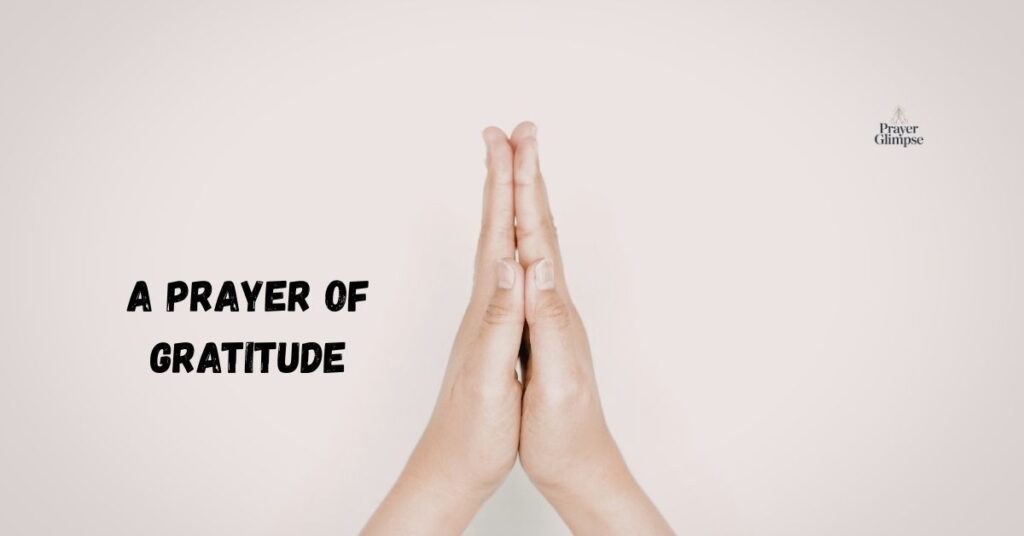 A Prayer of Gratitude