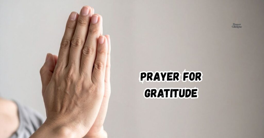 Prayer for Gratitude