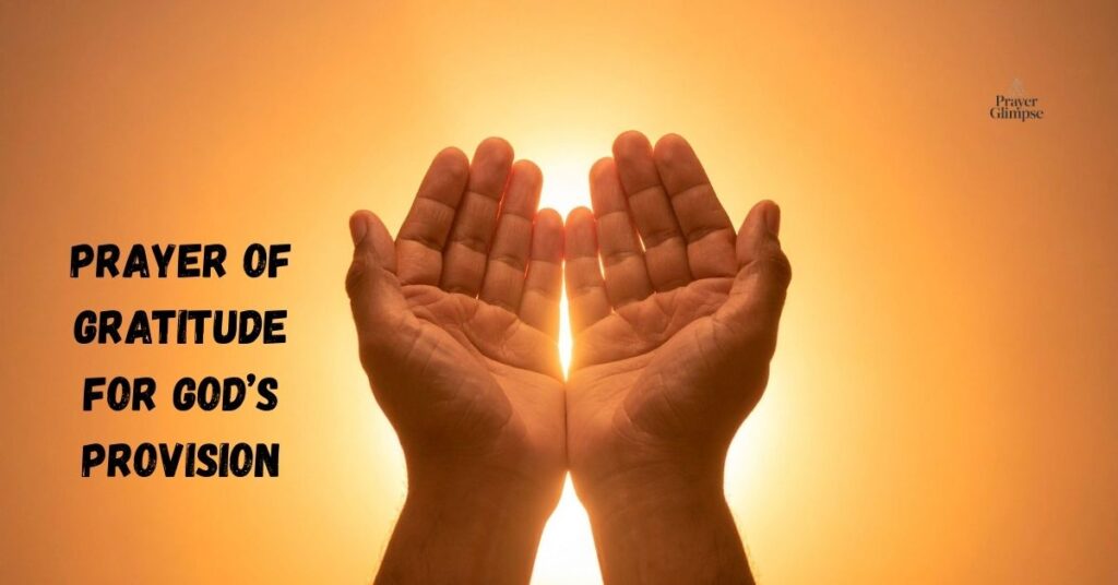 Prayer of Gratitude for God’s Provision